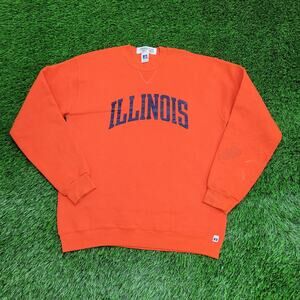Vintage Illinois Fighting Illini Sweatshirt Large 21x27 USA